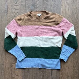 J. Crew Colorful Striped Crewneck Sweater